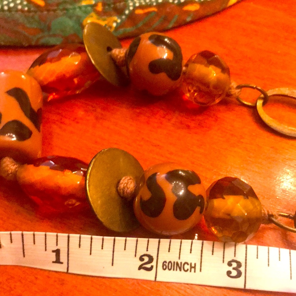 Nine West animal print earth tone beaded necklace - Picture 5 of 6